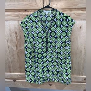 MICHAEL Michael Kors Green/black geometric printed shirt size L